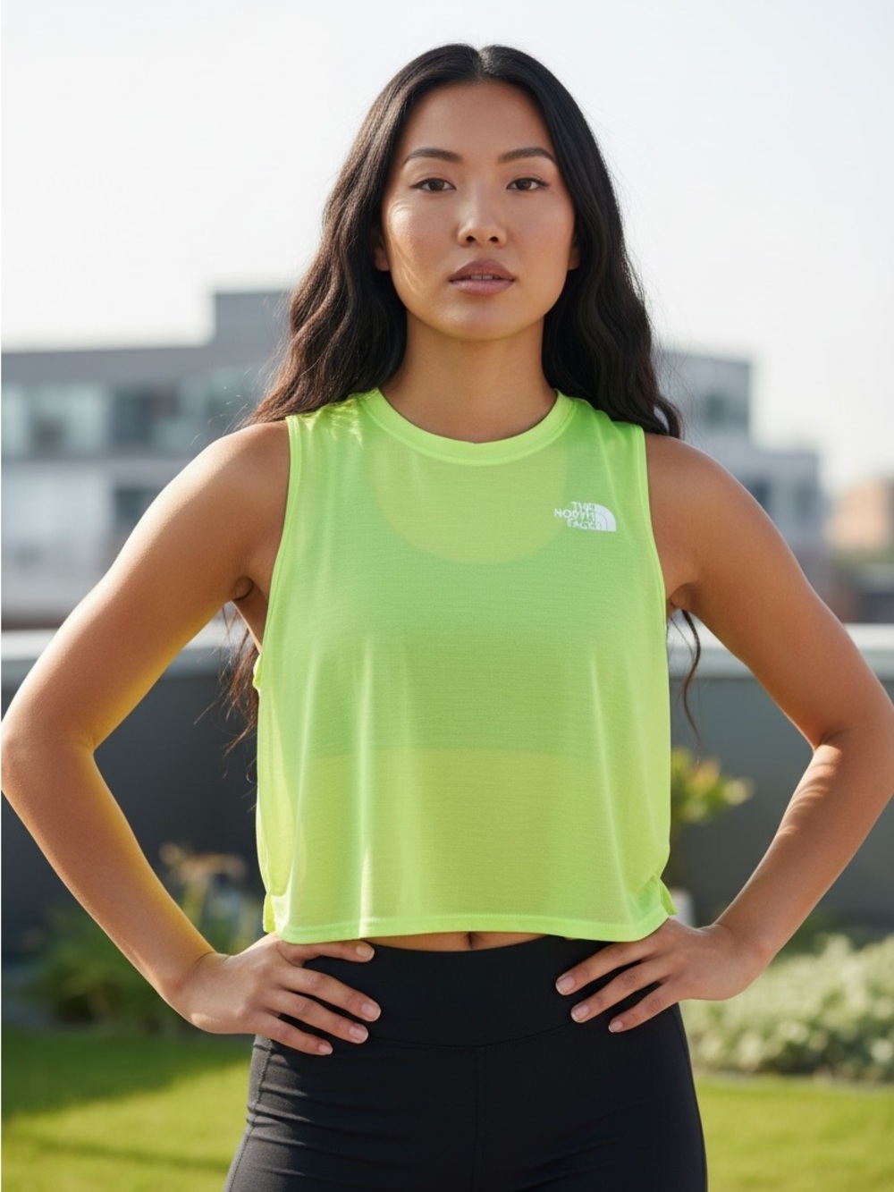 The North Face Wander Crossback Tank Women 2X Neon Green NWT RelaxedFit NF0A7QJ9